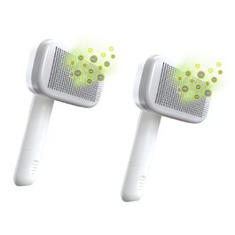 PiddiPet Іонна щітка для грумінгу тварин - 2 шт. Електрична щітка для собак та котів проти ковтунів та підшерстка, зменшує статичну електрику та випадання шерсті, м'яка, самоочисна, для чутливої шкіри