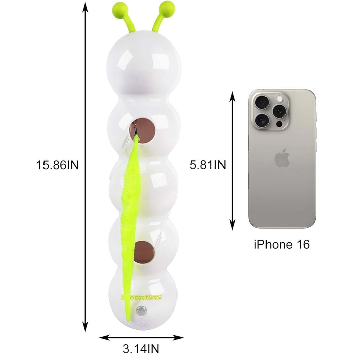 Інтерактивна іграшка для котів ALL FOR PAWS 3 в 1: метелик, м'ячики, випадкові пір'я. Автоматичний спінер для котів, іграшка-гусениця для дому.