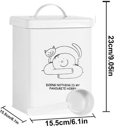 Контейнер для зберігання корму для тварин 5л з ложкою та кришкою | Декоративний контейнер для котячого корму, корм для собак, органайзер для сухого корму, ласощів, рису або борошна