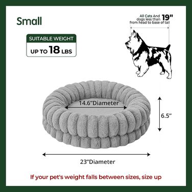 Кругле ортопедичне ліжко для собак та котів BALANCE, сірого кольору, 60х60 см, для маленьких тварин, з неслизьким дном