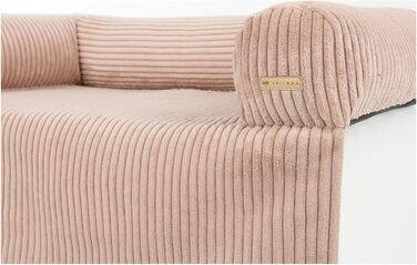 Ліжко для собак Velinda: м'яке диван-ліжко, захист дивану від бруду та подряпин (рожевий, Cord)