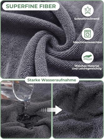 Рушник для собак з мікрофібри, халат для собак, швидковисихаючий, з регульованим коміром на липучці, для великих, середніх та маленьких собак/котів (Сірий зелений, M)