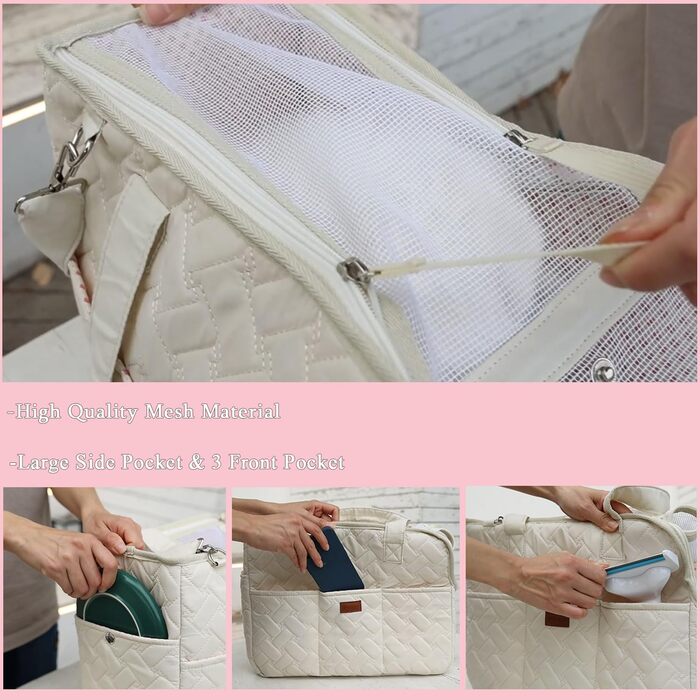 Сумка-переноска для собак та котів HSC Beige: м'яка, з 3 кишенями, до 6.8 кг