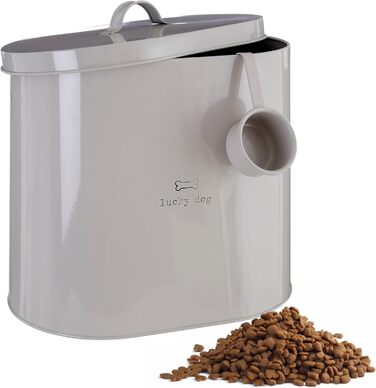 Контейнер для корму Premier Housewares Adore Pets Lucky Dog, натуральний, 6,5 л, з лопаткою, 15x25x24 см