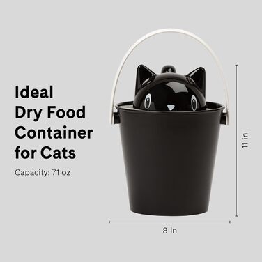 Контейнер для котячого корму United Pets Crick, Італія, чорний, з лопаткою, дизайн Stefano Giovannoni