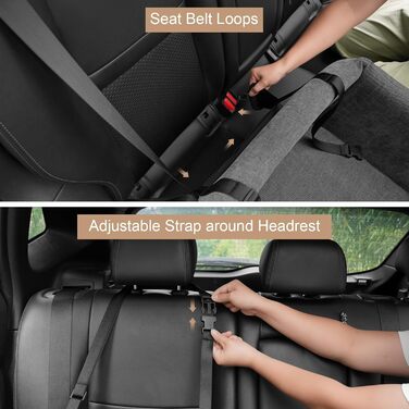 Автокрісло для собак середніх порід до 15 кг з ременем безпеки, сіре, знімний та миючий чохол