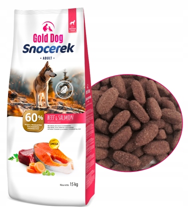 Корм для собак Gold Dog Snocerek 15 кг (яловичина, лосось, овочі), без птиці