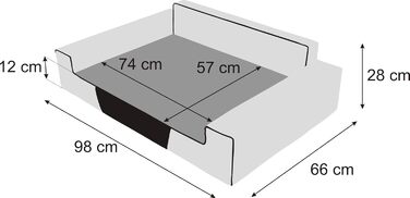 М'яке ліжко-лежанка для собак XL, коричнева, 98 x 66 см. Лежанка для тварин, лежанка для собак Inarii