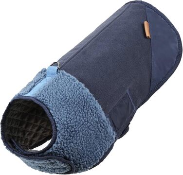 Тепла зимова куртка для собак, флісова підкладка, коричнева (синій, M)
