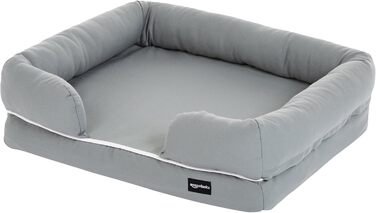 Лежак для собак Amazon Basics, малий, 64x51x17 см, сірий
