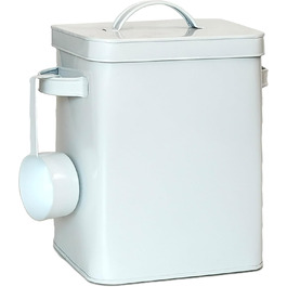 Металева коробка Relaxdays 6,5 л з дозатором для кормів та продуктів, герметична, біла