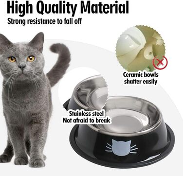 Набір мисок для котячого корму та води JochA: нержавіюча сталь, протиковзкий, легко миється, для котів та маленьких собак
