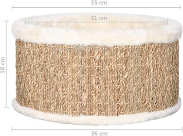 Кігтечка для котів Tidyard: круглий будиночок-кігтечка з рогожу, 36 см