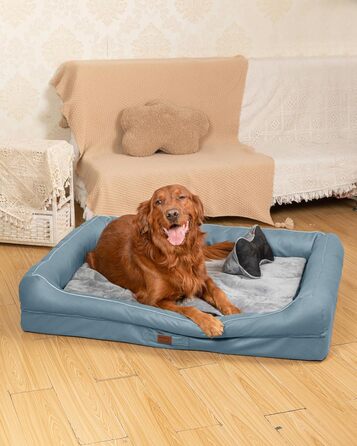 Райкоу - ліжко для собак з знімним подушкою, м'яке та миється - місце для сну, подушка для собак, собаче ліжко, килимок для собак - високоякісне ліжко для тварин для вашого вірного друга. (Блакитний, 100 * 80 * 9 см) 100*80*9 см Блакитний