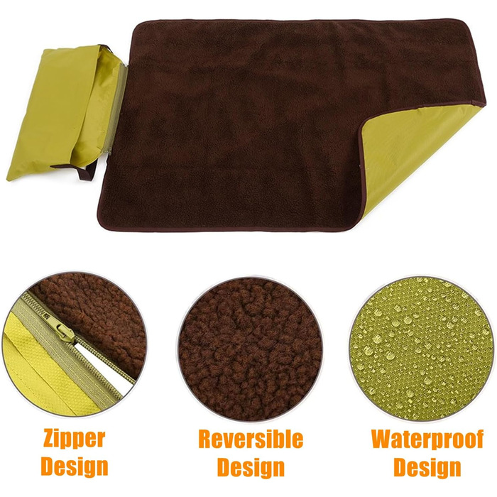 Водонепроникний килимок для тварин Bangminda 100x70 см з сумкою - ідеально для подорожей та кемпінгу (для собак, котів)