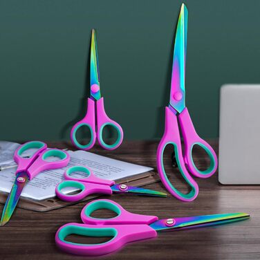 Набір ножиць CCR: 5 шт., нержавіюча сталь з титановим покриттям, зручна ручка, для дому, офісу та школи