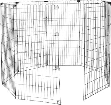 Клітка-вольєр для собак та інших тварин Amazon Basics, металева, складна, 91 x 122 см