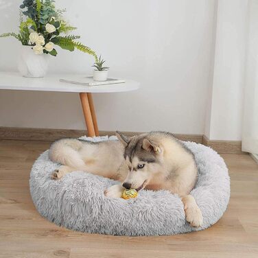 Ортопедична подушка-ліжко для собак XL: м'яка, кутова, з ефектом пам'яті, сіра. Підходить для великих, середніх собак.