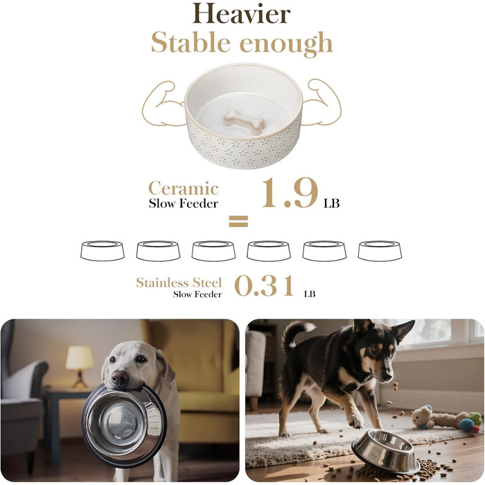 Миска для собак Malacasa з підставкою з горіхового дерева, 450 мл, подвійна миска для собак та котів, для корму та води, неслизька підставка, дизайн у формі п'ятипелюсткового клеверу та соти (1000 мл * 1, п'ятипелюстковий клевер)