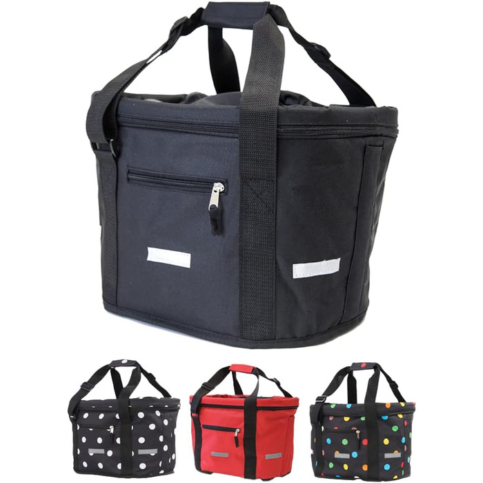 Фронтальний велосипедний кошик BÜCHEL | Складана сумка-кошик для покупок | З кріпленням Express для швидкого встановлення | Чорний | Аксесуар для велосипеда