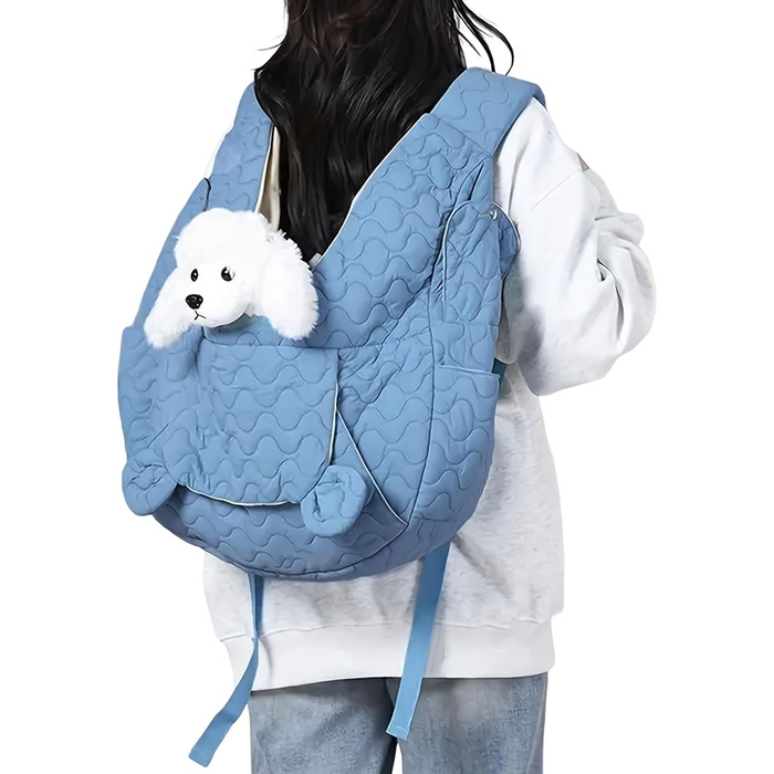 Рюкзак для собак Godpqiui | Дихаючий рюкзак-переноска для маленьких собак та котів, для цуценят, середніх котів, для прогулянок, кемпінгу, походів, їзди на велосипеді (Сапфір)