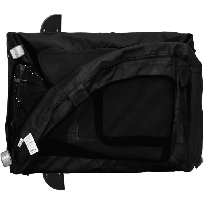 Транспортувальний причіп для собак та котів, 125x63x66 см, Oxford-Gewebe, Model 93959 (Чорний)