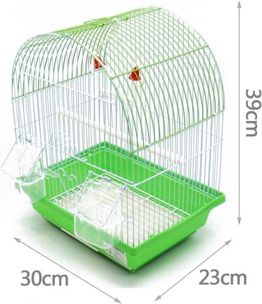 Клітка для птахів BPS металева з годівницею та гойдалкою, 30 x 23 x 39 см, BPS-1160