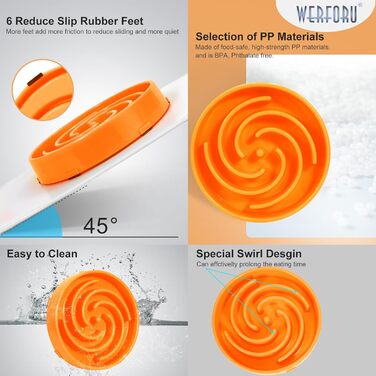 Напувачка для собак Slow Feeder, інтерактивна миска, безпечна та міцна, екологічна (L, помаранчевий)