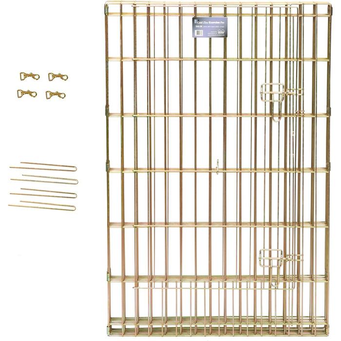 Клітка для собак Midwest Homes for Pets 542-30, металева, розкладна, з дверцятами, 157x157x76 см, золотисто-цинкована