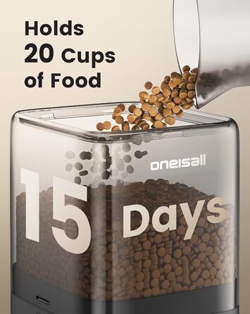 Автомат годівлі для котів та собак Oneisall 5L: 2 миски, таймер, нержавіюча сталь