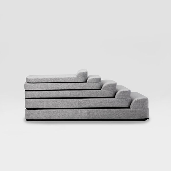 Крісло-ліжко для собак Diggs Bolstr, сірий, середній/великий, з водонепроникним покриттям та знімним чохлом