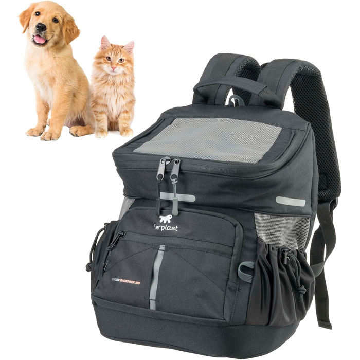 Рюкзак для собак та котів Ferplast Voyager Backpack, чорний, M, 29 x 21 x 36 см, до 10 кг