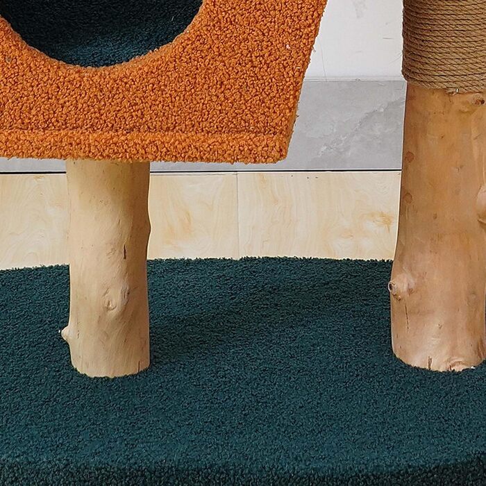 Котячий будиночок з дерева з штучним хутром Fudajo, 114 см, з кульками для ігор