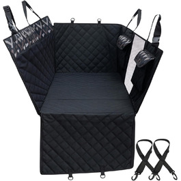 Захист для заднього сидіння авто для собак з жорстким дном, водонепроникний, для стандартних авто та SUV (Чорний)