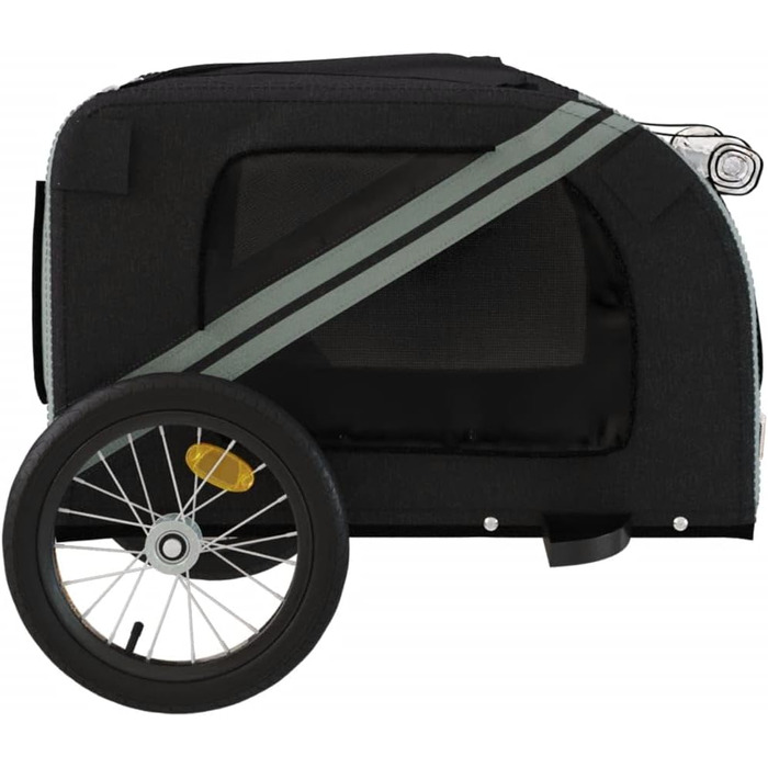 Причіп для велосипеда для собак, котів чорного та сірого кольорів, Oxford-тканина та метал