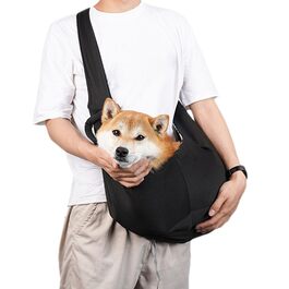 Чорна переносна сумка-переноска для собак та інших дрібних тварин | Зручна, регульована переноска для собак, ідеальна для подорожей та прогулянок