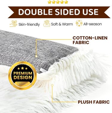 М'яке ліжко для котів, 60x45 см, плюшеве, для котів та маленьких собак, 2 в 1, тепле гніздо, ліжко-мішок, ковдра для котів, миється, розмір 91x71x3 см