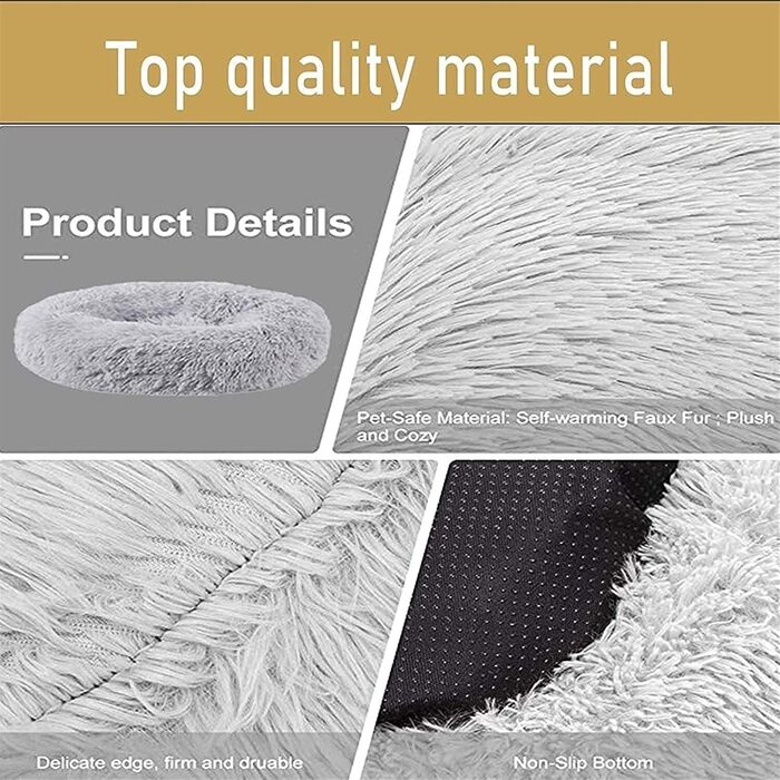 Крісло-ліжко для собак середніх та великих порід, з м'якої бавовни, ортопедичне, зняття тривоги, зігріваюче, для дому (120см, сірий)