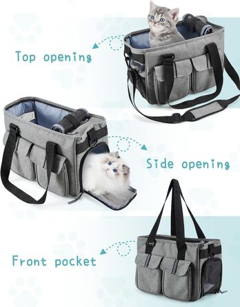 Транспортна переноска для котів та собак Happy Hachi, складана, з регульованим плечовим ременем, з м'якою оббивкою, для авіаперельотів, туристична переноска