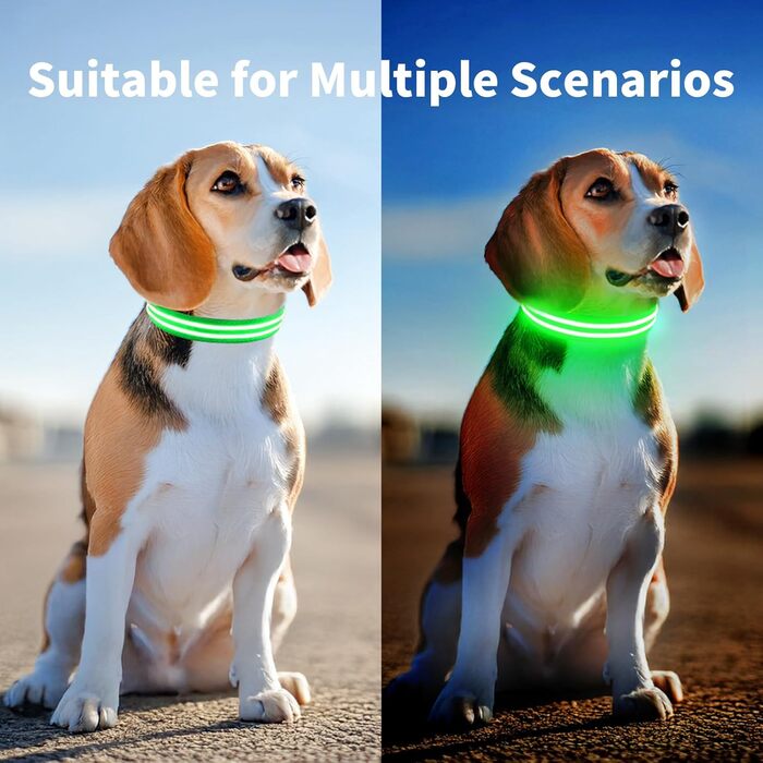 Світлодіодне нашийник для собак Leuchthalsband - світловий нашийник для собак, водонепроникний, 3 режими світіння, підходить для собак маленьких, середніх та великих порід