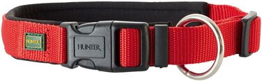 Нашийник для собак HUNTER Neopren Vario Plus, червоно-чорний, розмір L/2.5, міцний нейлон, м'яка неопренова підкладка, регульований, з поглиначем ривка, зручний, легкий у догляді