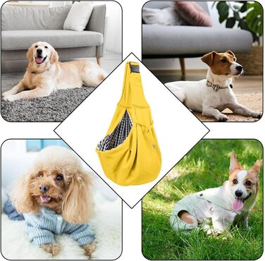 Трагеція для собак маленьких порід, жовта | Зручна переноска для собак, для подорожей та прогулянок