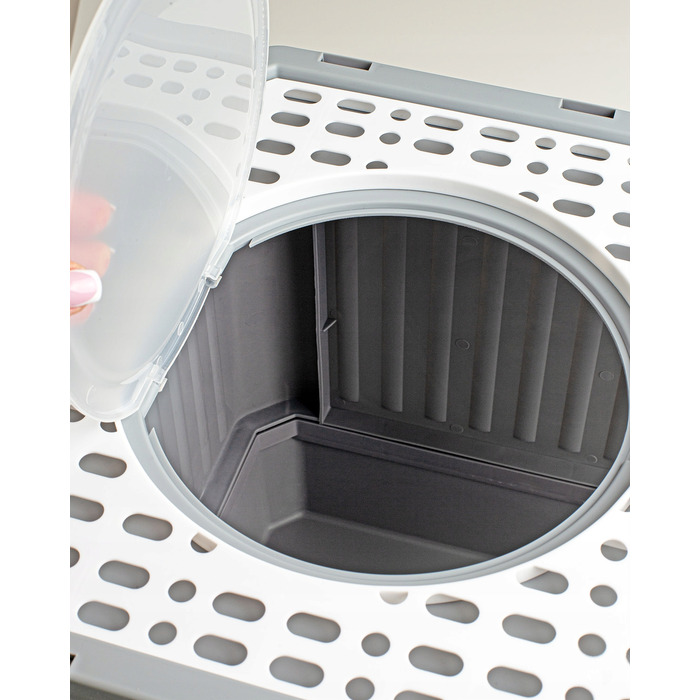 Закритий лоток-туалет для котів Be-Active.pl сірий, з висувною шухлядою та лопаткою