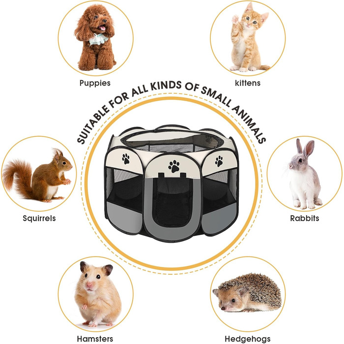 Складана переносна клітка-вольєр для собак та котів 74x74x43 см. Ідеально для цуценят, кроликів та інших дрібних тварин. Для дому та вулиці.