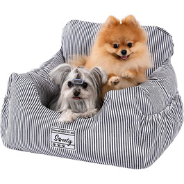 Автокрісло для собак Petpela з безпечним ременем, м'яке, водонепроникне, антиковзаюче, сіре (Джинсовий синій)