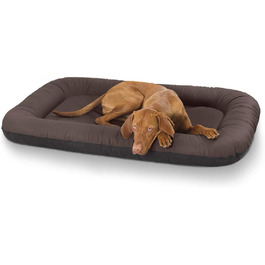 Лежак для собак Knuffelwuff Jerry XXL 120x85 см, коричневий, штучна шкіра, знімний чохол, антиковзке дно, для великих і малих собак, праний