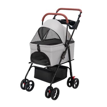 Дитяча коляска 2 в 1 для собак та дітей Loyliawa, складана, сіра