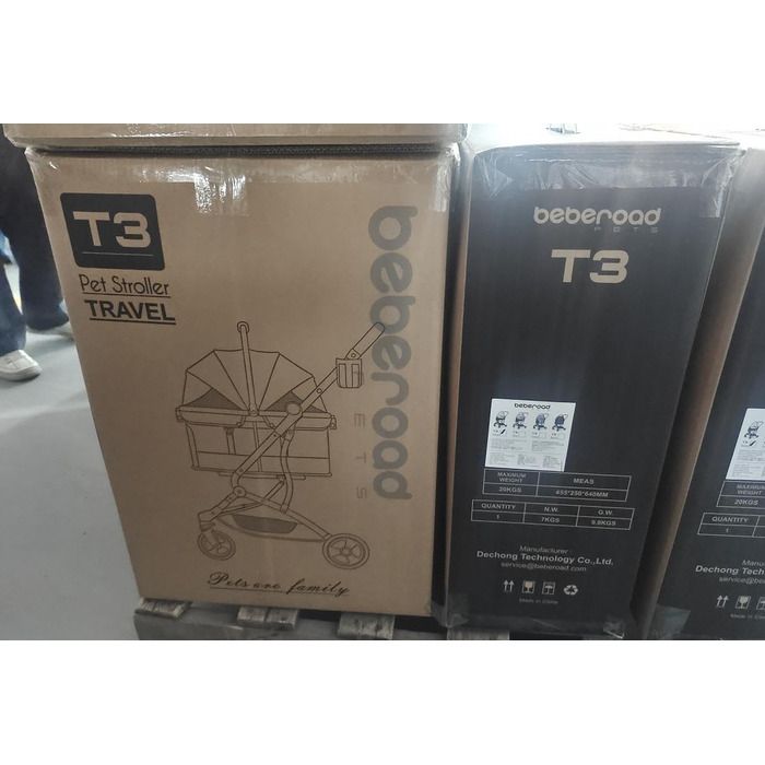 Дитяча та переносна коляска 3 в 1 для собак та котів T3, чорна