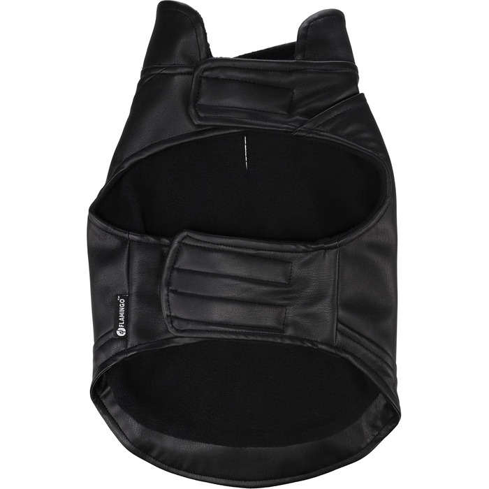 Зимовий теплий нашийник для собак Sergio Schwarz, чорний, A:45см, штучна шкіра, з флісовою підкладкою