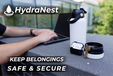 HydraNest ізольована пляшка для води з прихованим відділенням і портативною мискою для собак, дорожній диспенсер води для домашніх тварин зі сховищем для подорожей, тренувань і активного відпочинку